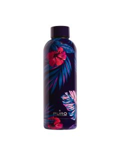 Puro Tropical Flowers Stainless Steel Bottle 500ml Θερμός Dark Blue