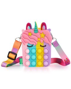Push Bubble Pop It Bag Anti-Stress with Shoulder Strap Τσάντα ‘Ωμου - Unicorn Multicolor