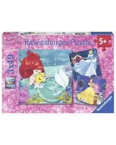 Ravensburger 3x49 Puzzle (09350) Disney Πριγκίπισσες σε Περιπέτειες