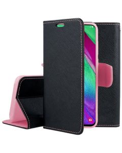 Tel1 Fancy Diary Case Θήκη Πορτοφόλι με δυνατότητα Stand Black / Pink (Xiaomi Redmi Note 9T 5G)