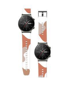 Silicone Replacement Band Camo Orange Brown Λουράκι Σιλικόνης για Huawei Watch GT2 Pro