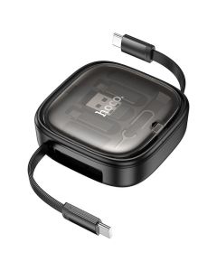 HOCO U140 All-in-one Retractable Charging Cable Set USB-A / Micro USB / Lightning / Type-C 3A 60W PD 0,95m - Black - MT82648