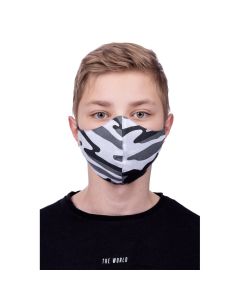 Reusable Profiled Face Mask for Kids 8-12 Παιδική Προστατευτική Μάσκα Προσώπου - White Camo