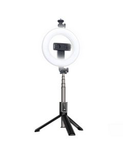 Selfie Stick Ring Light Phone Stand Holder with Bluetooth Remote Control (P40D-2) Βάση Smartphone με Φωτισμό Led 6''- Βlack
