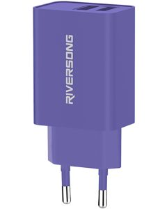 Riversong SafeKub D2 2.4A Dual Travel Charger 35W (AD29) 2xUSB-A Wall Charger Purple