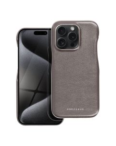 Roar Look PU Leather Back Cover Case - Grey (iPhone 15 Pro)