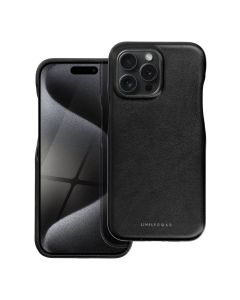 Roar Look PU Leather Back Cover Case - Black (iPhone 15 Pro Max)