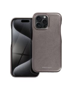 Roar Look PU Leather Back Cover Case - Grey (iPhone 15 Pro Max)