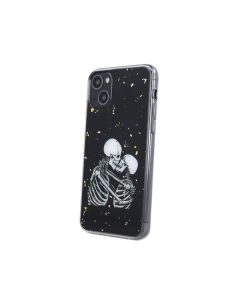 Romantic Skeletons Kiss TPU Silicone Case (iPhone 13)