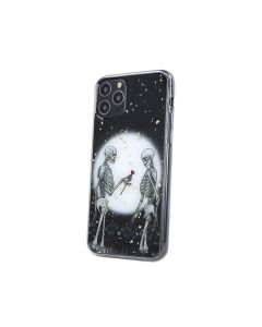 Romantic Skeletons Moon TPU Silicone Case (iPhone 11)