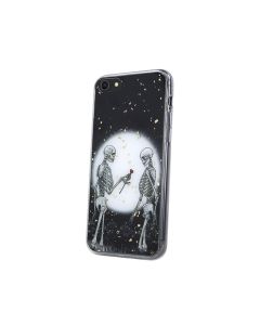 Romantic Skeletons Moon TPU Silicone Case (iPhone 7 / 8 / SE 2020 / 2022)