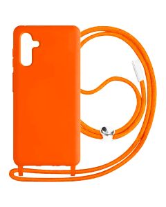 Rope Soft Touch Case with Neck Cord Lanyard - Orange (Samsung Galaxy A05s)