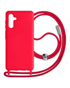 Rope Soft Touch Case with Neck Cord Lanyard - Red (Samsung Galaxy A05s)