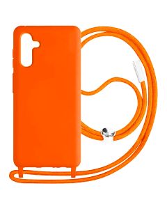 Rope Soft Touch Case with Neck Cord Lanyard - Orange (Samsung Galaxy A15 4G / 5G)