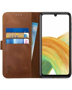 Rosso Deluxe Wallet Case Δερμάτινη Θήκη Πορτοφόλι με Stand - Brown (Samsung Galaxy A33 5G)