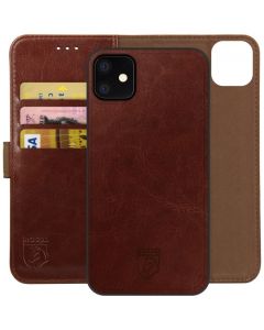 Rosso Element 2 in 1 PU Leather Wallet Θήκη Πορτοφόλι - Brown (iPhone 11)