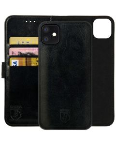 Rosso Element 2 in 1 PU Leather Wallet Θήκη Πορτοφόλι - Black (iPhone 12 / 12 Pro)