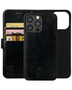 Rosso Element 2 in 1 PU Leather Wallet Θήκη Πορτοφόλι - Black (iPhone 14 Pro)