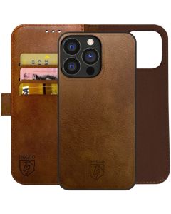 Rosso Element 2 in 1 PU Leather Wallet Θήκη Πορτοφόλι - Brown (iPhone 14 Pro)