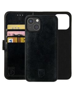 Rosso Element 2 in 1 PU Leather Wallet Θήκη Πορτοφόλι - Black (iPhone 15 Plus)