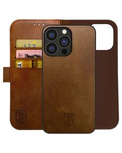 Rosso Element 2 in 1 PU Leather Wallet Θήκη Πορτοφόλι - Brown (iPhone 15 Pro Max)