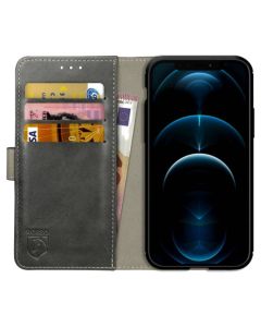 Rosso Element PU Leather Wallet Θήκη Πορτοφόλι με Stand - Grey (iPhone 12 Pro Max)