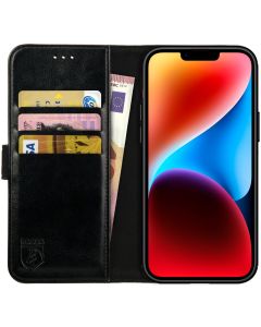 Rosso Element PU Leather Wallet Θήκη Πορτοφόλι με Stand - Black (iPhone 14 Plus)