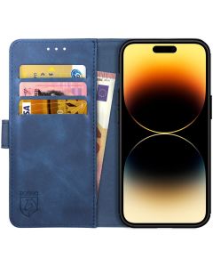 Rosso Element PU Leather Wallet Θήκη Πορτοφόλι με Stand - Blue (iPhone 14 Pro Max)