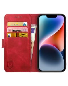 Rosso Element PU Leather Wallet Θήκη Πορτοφόλι με Stand - Red (iPhone 14)