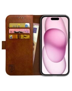Rosso Element PU Leather Wallet Θήκη Πορτοφόλι με Stand - Brown (iPhone 15 Plus)