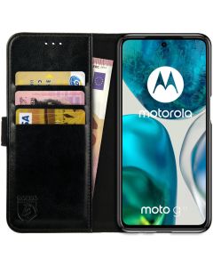 Rosso Element PU Leather Wallet Θήκη Πορτοφόλι με Stand - Black (Motorola Moto G52)