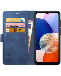 Rosso Element PU Leather Wallet Θήκη Πορτοφόλι με Stand - Blue (Samsung Galaxy A14 4G / 5G)