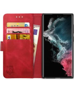 Rosso Element PU Leather Wallet Θήκη Πορτοφόλι με Stand - Red (Samsung Galaxy S22 Ultra 5G)