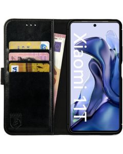 Rosso Element PU Leather Wallet Θήκη Πορτοφόλι με Stand - Black (Xiaomi 11T / 11T Pro)