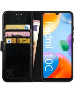 Rosso Element PU Leather Wallet Θήκη Πορτοφόλι με Stand - Black (Xiaomi Redmi 10C)