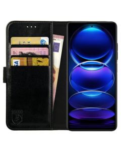 Rosso Element PU Leather Wallet Θήκη Πορτοφόλι με Stand - Black (Xiaomi Redmi Note 12 Pro 4G)