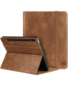 Rosso Element PU Leather Book Case Θήκη με Stand και Υποδοχή για Γραφίδα - Brown (Samsung Galaxy Tab S7 / S8 11'')