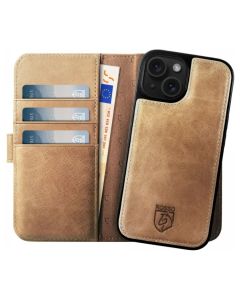 Rosso Elite MagSafe Leather Wallet Δερμάτινη Θήκη Πορτοφόλι - Light Brown (iPhone 15)