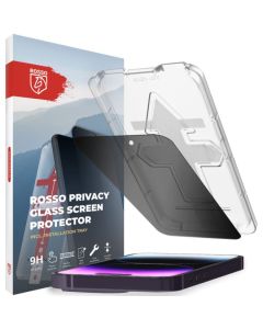 Rosso Privacy 3D Full Glue Full Face Αντιχαρακτικό Γυαλί Tempered Glass with Installation Tray Black (iPhone 14 Pro)