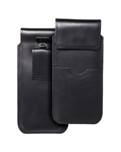 Royal Leather Flap Pocket Case - Universal Δερμάτινη Θήκη Ζώνης για Smartphone Size 2XL - 16.9 × 7.8 × 0.8 cm - Black