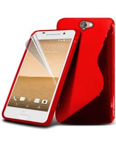 S-line Silicone Θήκη Σιλικόνης Κόκκινο + Μεμβράνη Οθόνης (HTC One A9)