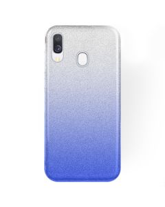 Forcell Glitter Shine Cover Hard Case Clear / Blue (Samsung Galaxy A40)