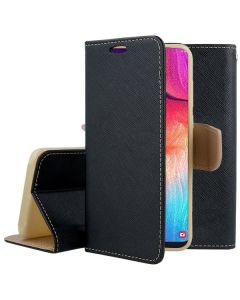 Tel1 Fancy Diary Case Θήκη Πορτοφόλι με δυνατότητα Stand Black / Gold (Samsung Galaxy A41)