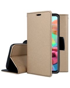 Tel1 Fancy Diary Case Θήκη Πορτοφόλι με δυνατότητα Stand Gold / Black (Samsung Galaxy M51)