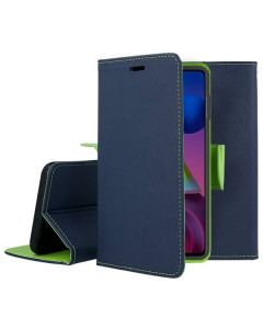 Tel1 Fancy Diary Case Θήκη Πορτοφόλι με δυνατότητα Stand Navy / Lime (Samsung Galaxy M51)