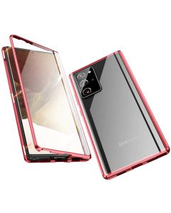 Magneto Full Glass Case - Μαγνητική Θήκη Clear / Red (Samsung Galaxy Note 20)