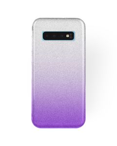 Forcell Glitter Shine Cover Hard Case Clear / Violet (Samsung Galaxy S10)