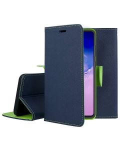Tel1 Fancy Diary Case Θήκη Πορτοφόλι με δυνατότητα Stand Navy / Lime (Samsung Galaxy S10 Lite)