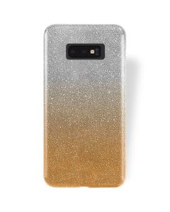 Forcell Glitter Shine Cover Hard Case Clear / Gold (Samsung Galaxy S10e)