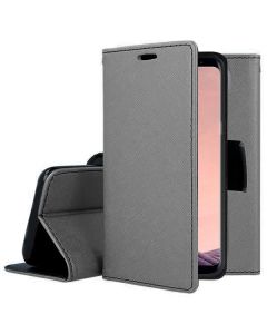 Tel1 Fancy Diary Case Θήκη Πορτοφόλι με δυνατότητα Stand Steel / Black (Samsung Galaxy S8 Plus)